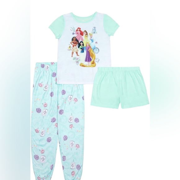 Disney Girls' Descendants,Frozen,Princess,MinnieMouse 3Piece Loose-fitPajamasSet - Picture 1 of 4
